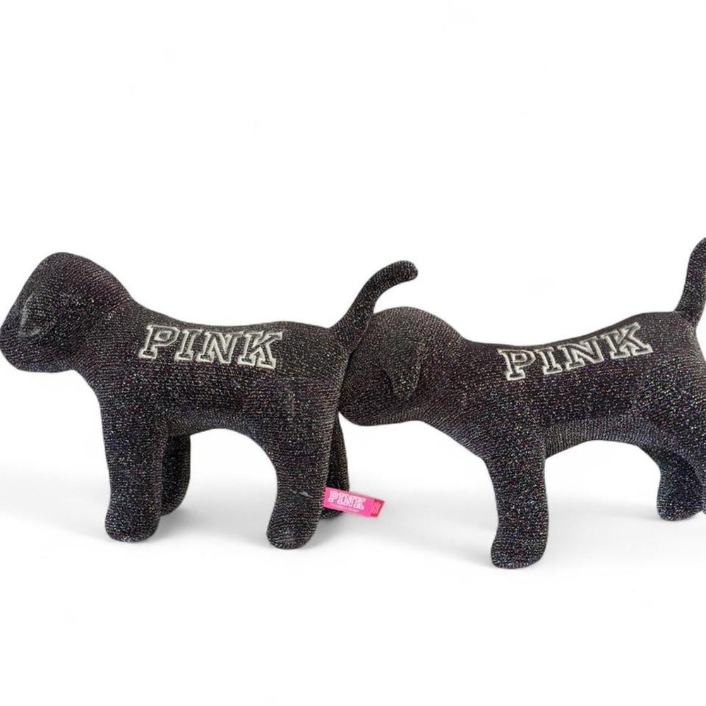 Victoria's Secret PINK collectible dog‎ plush lot rainbow glitter 2009 release